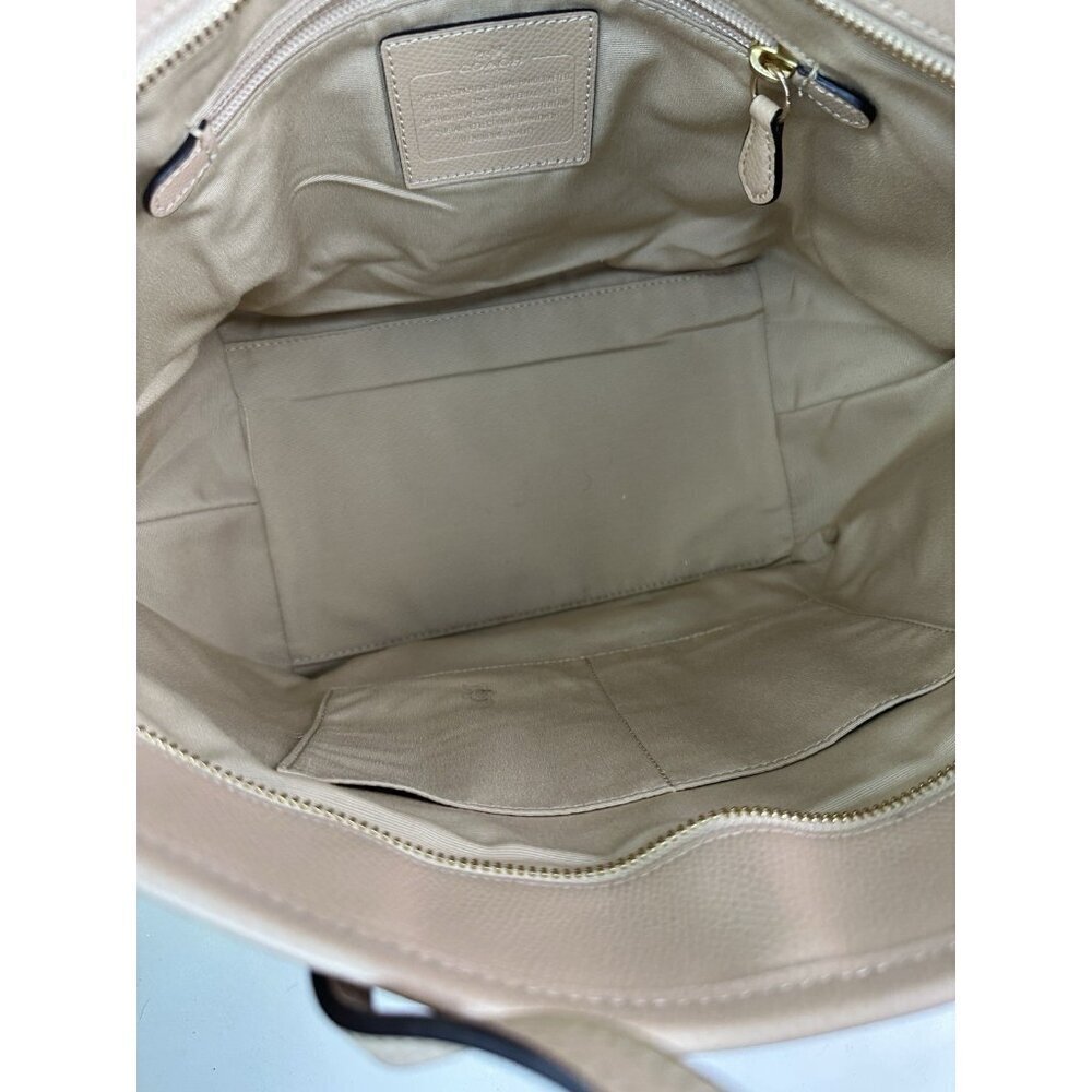 Coach Beige Brown Tote Bag 16in x 15in x 5.5in Used Pre-Owned - Picture 9 of 10